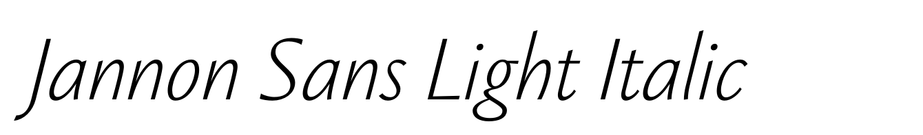 Jannon Sans Light Italic